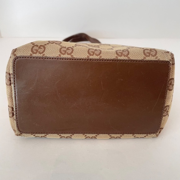 Gucci GG Monogram Brown Canvas Small Tote Shoulder Bag - Picture 7 of 14